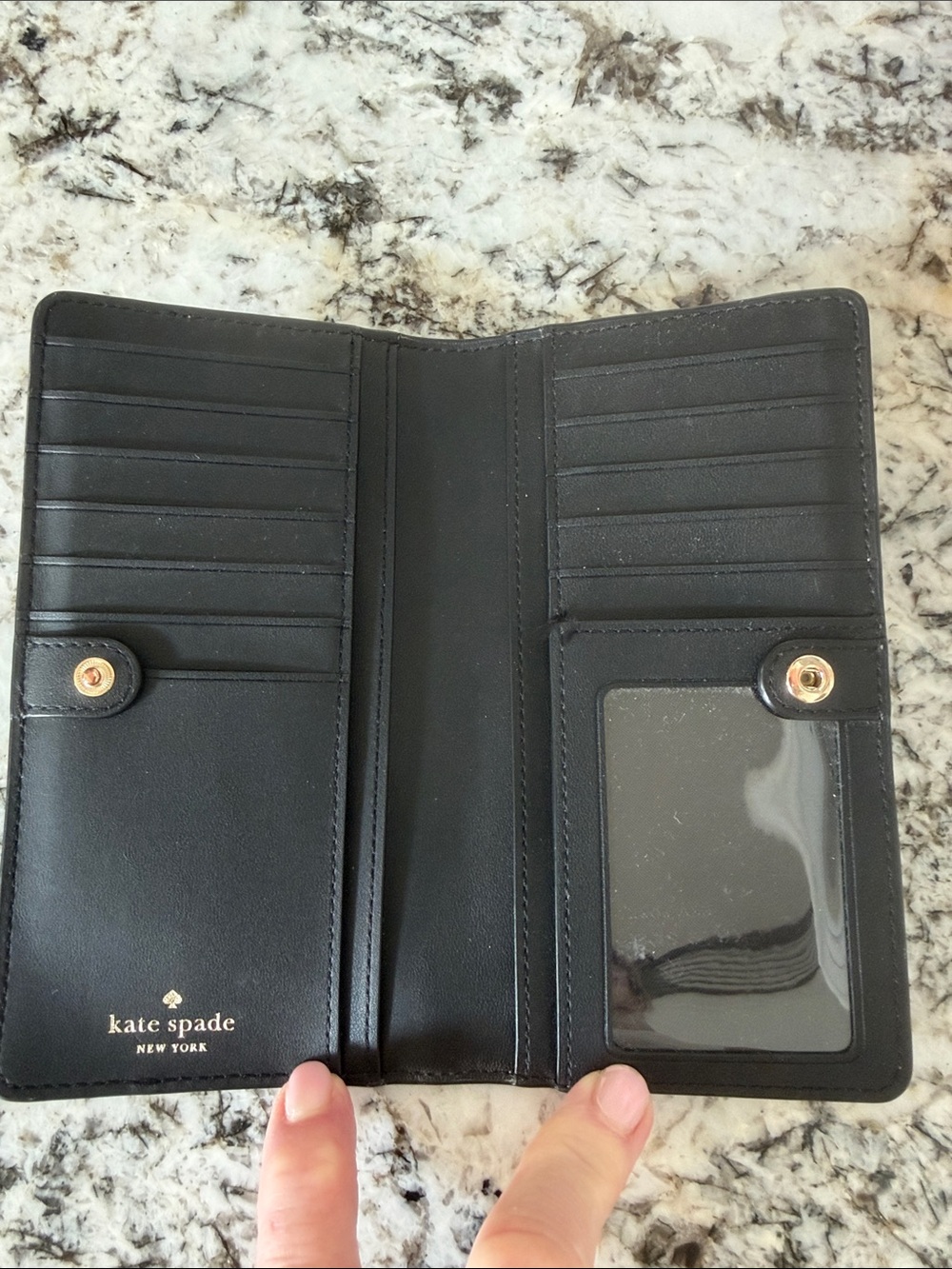 kate spade Two-Tone Black and Blush Long Wallet - Picture 3 of 6